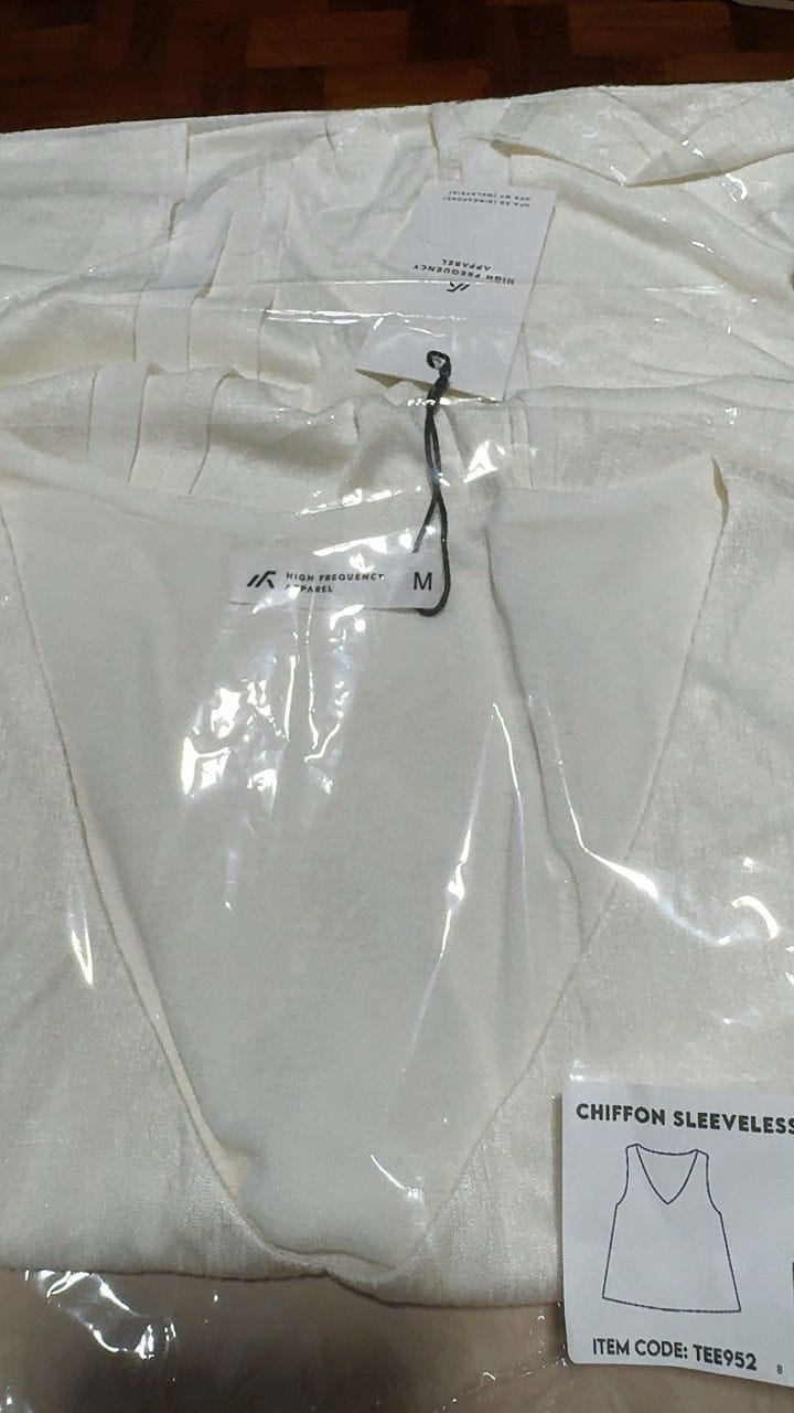 Customer photo review of Chiffon Sleeveless V-Neck Top