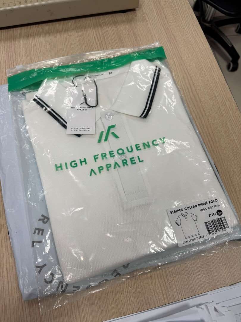 Customer photo review of Striped Collar Piqué Polo – Slim Fit