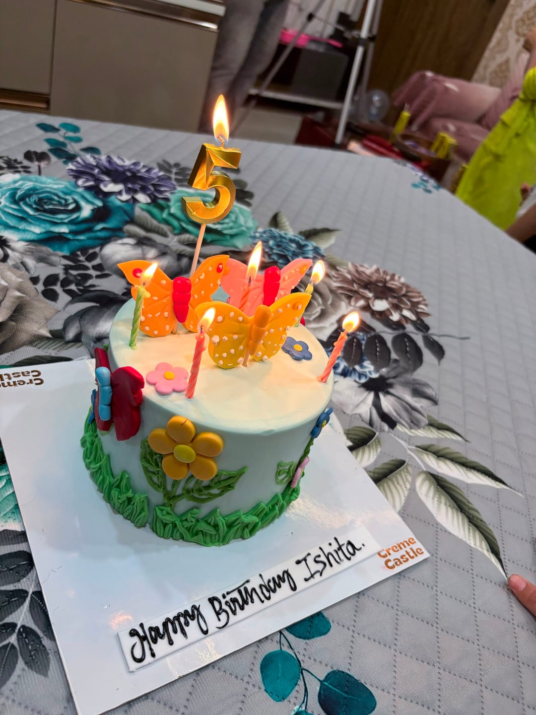 Customer photo review of Flowers and Butterflies Cake