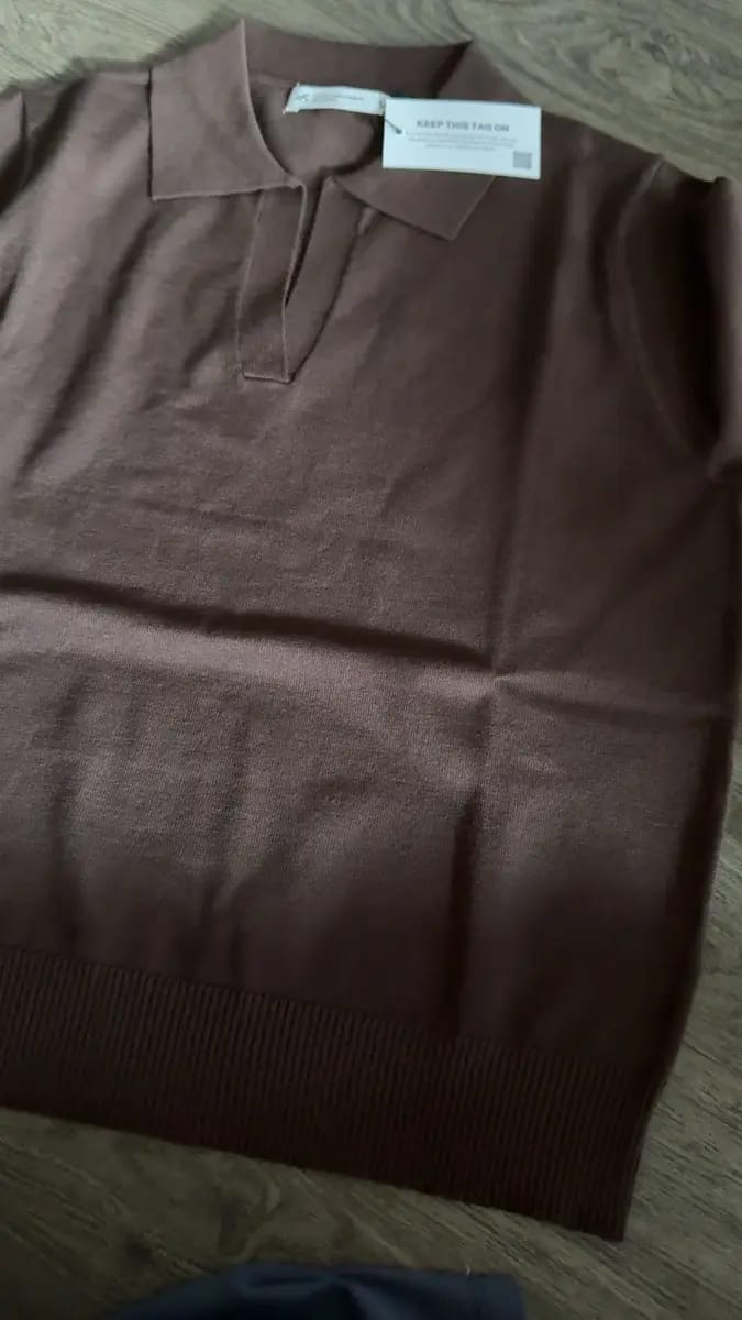 Customer photo review of Knitted Buttonless Polo