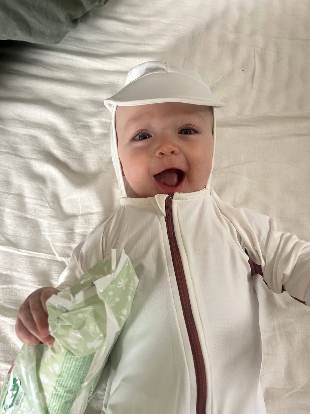 Customer photo review of Baby and Toddler UPF 50+ Sun Protective Onesie