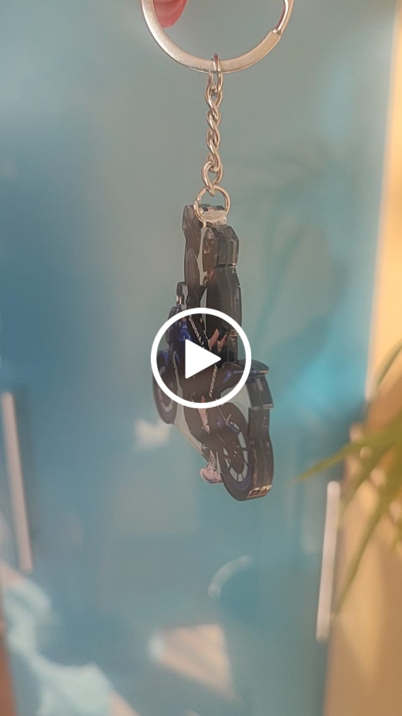 Customer video review of Motorbike Couple - Personalized Acrylic Keychain - Gift For Couple, Motorbiker