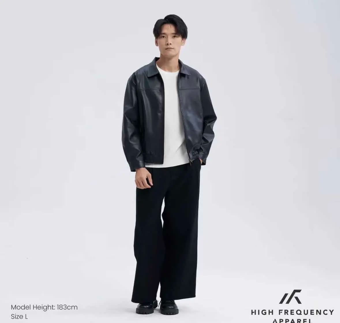 Customer photo review of Classic PU Leather Zip-Up Jacket