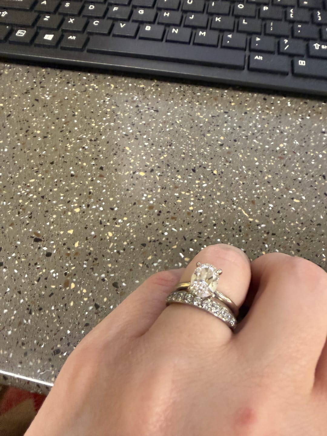 Customer photo review of Titanium Full Eternity Ring 3mm