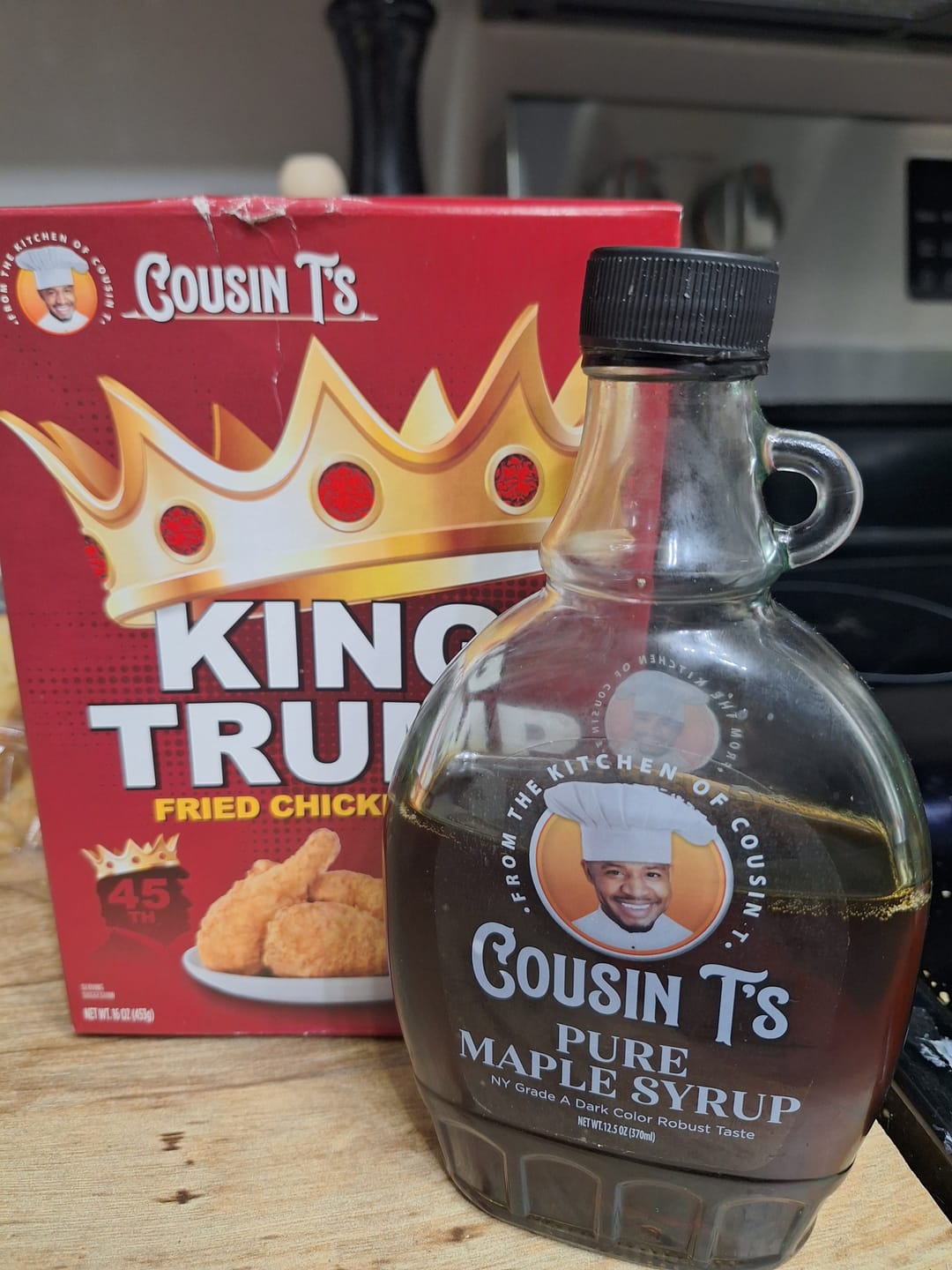 Customer photo review of Cousin T's Gourmet King Trump Fried Chicken Mix (Single Box)