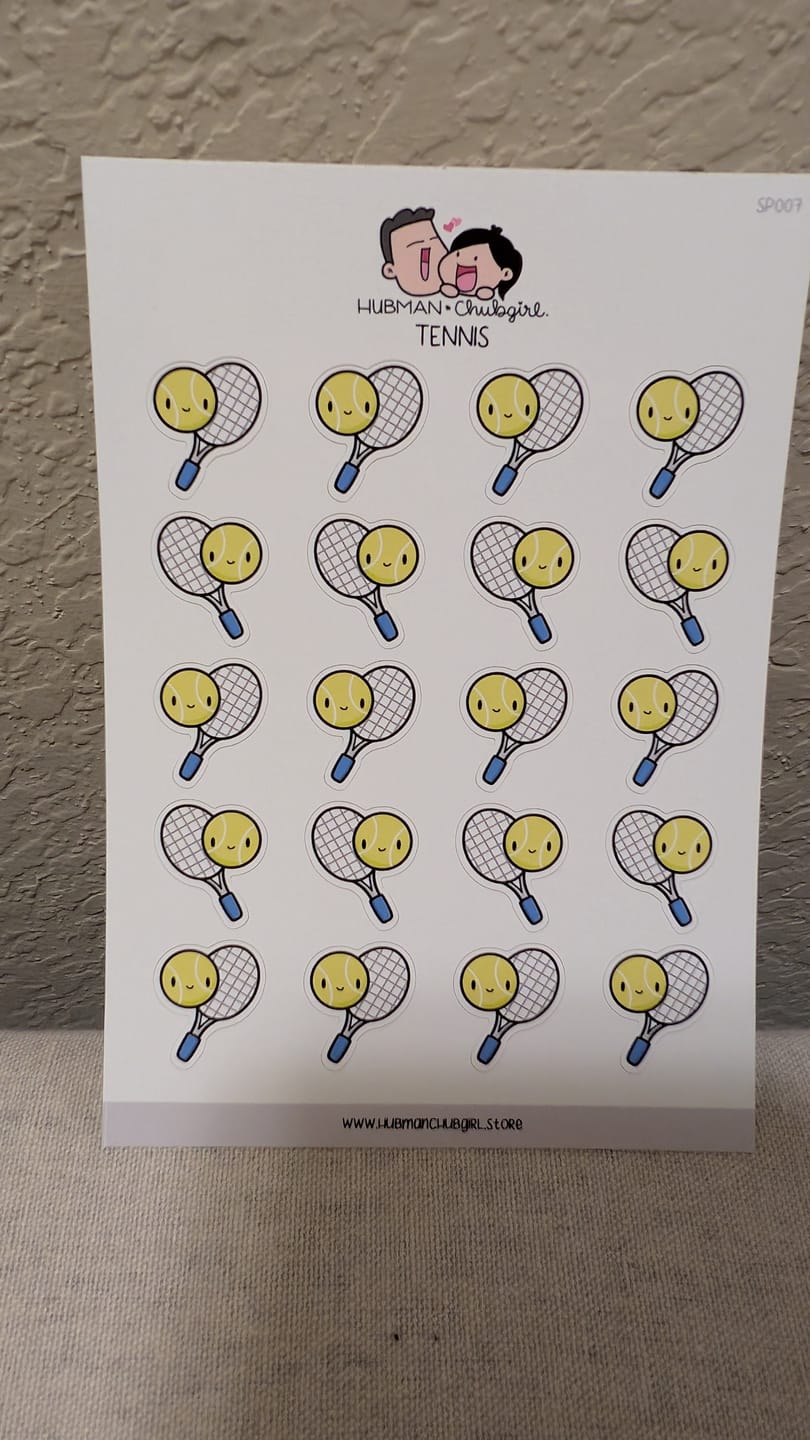 Customer photo review of Tennis Planner Stickers