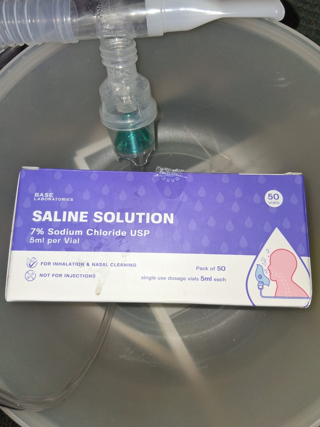 Customer photo review of 7% Saline Solution Vials — Compatible with Nebulizer Machines & Mesh Nebulizers  50 Pack