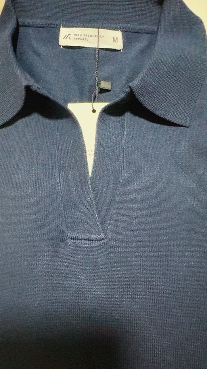 Customer photo review of Knitted Buttonless Polo