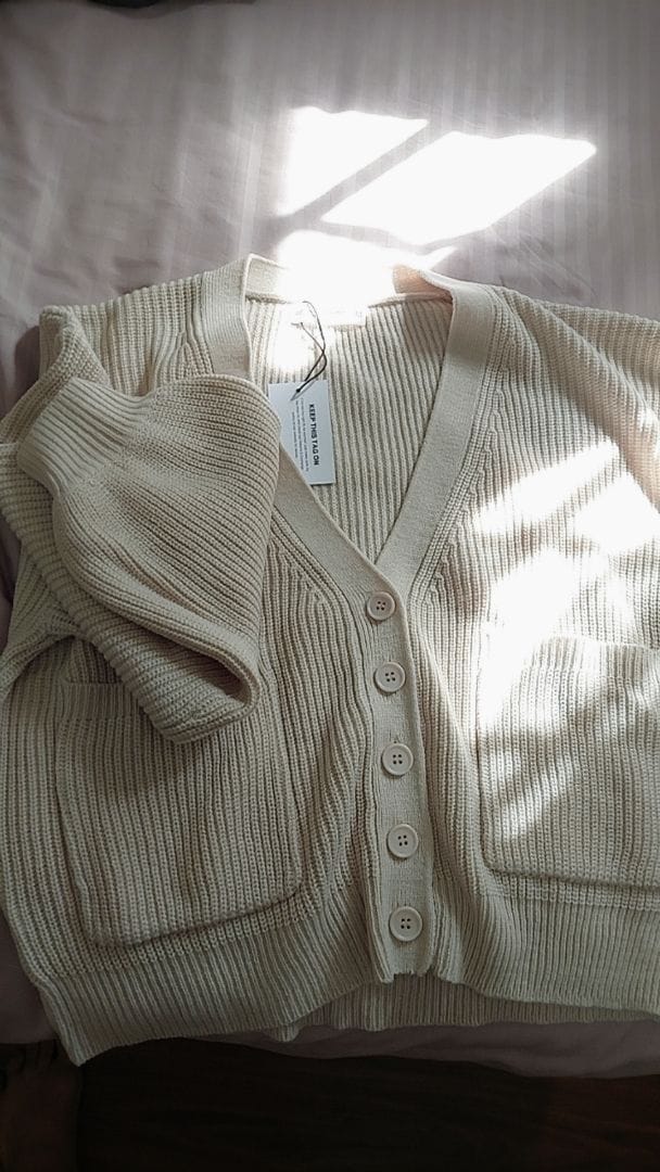 Customer photo review of Puffy Knitted Cardigan