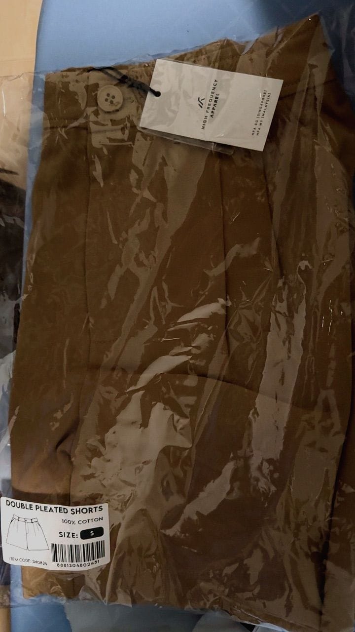 Customer photo review of Double Pleated Chino High-Waisted Shorts