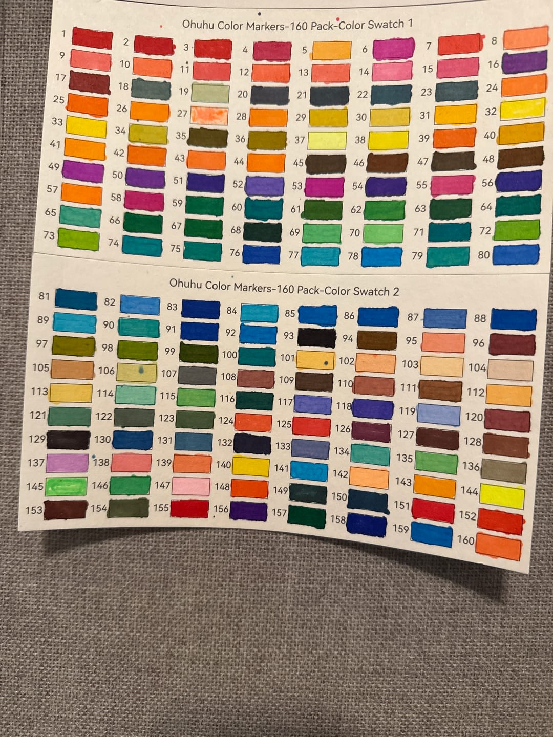 Customer photo review of Ohuhu Maui 160 Colors Dual Tips Water Based Art Markers, Brush & Fineliner