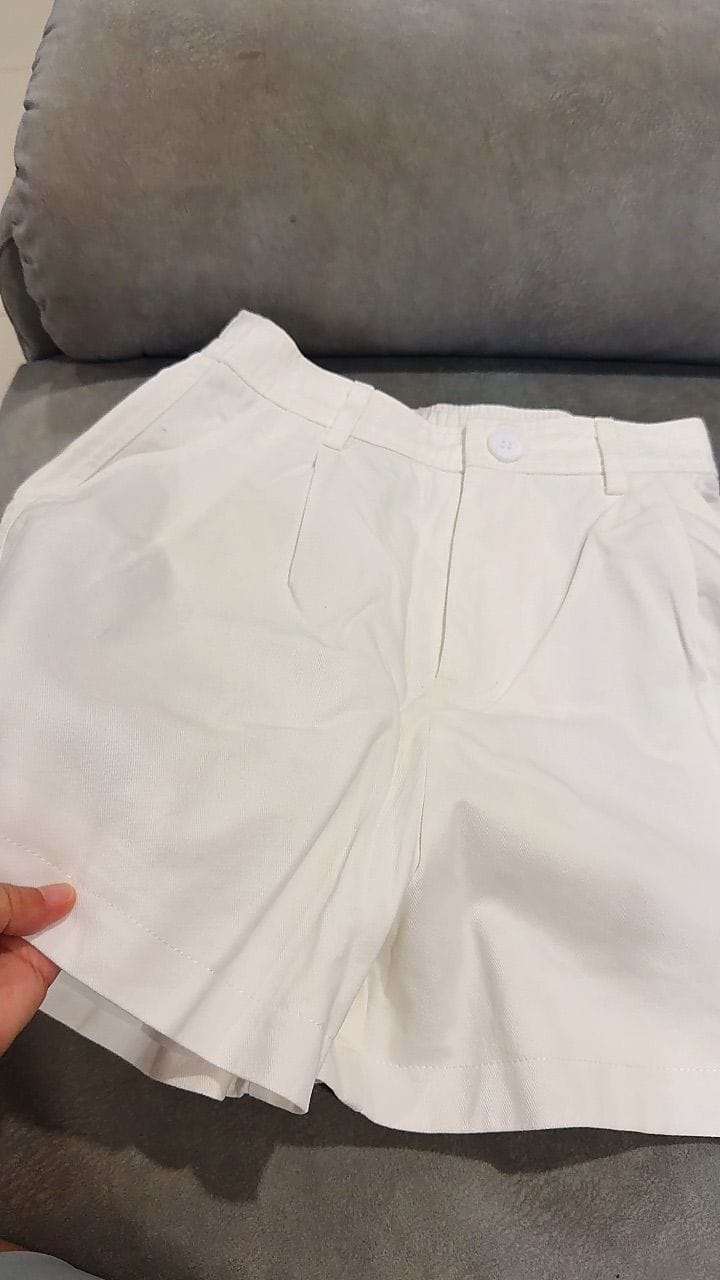 Customer photo review of Double Pleated Chino High-Waisted Shorts