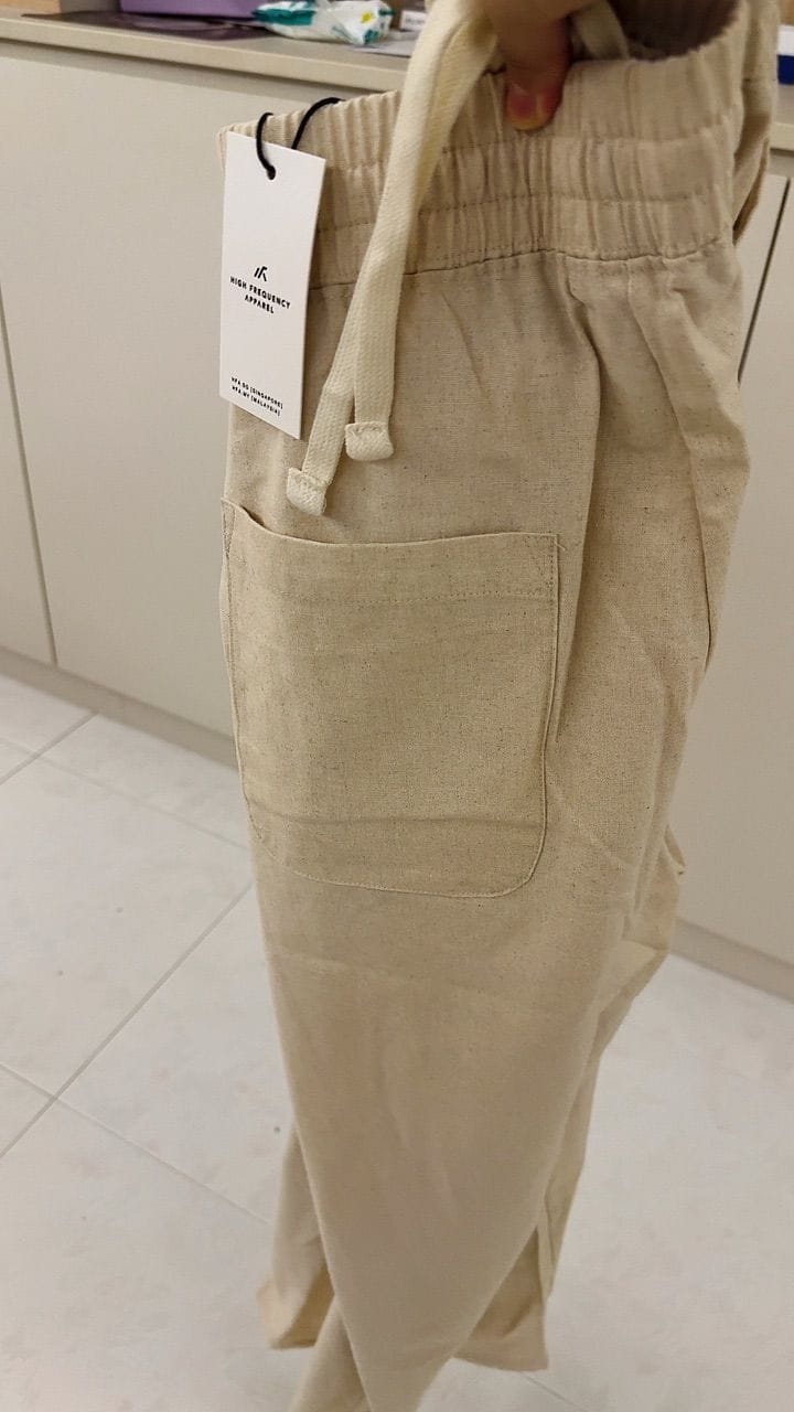 Customer photo review of Wide Leg Relaxed Cotton Pants