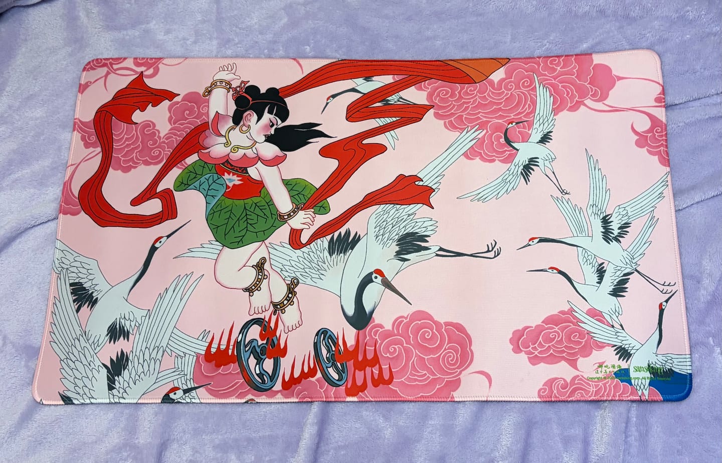Customer photo review of Ne Zha Conquers the Dragon King Playmat - Battles the Celestial Crane