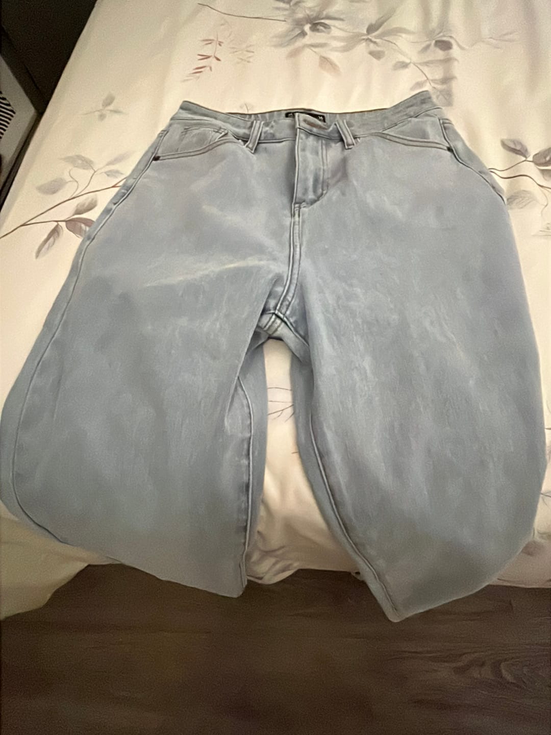 Customer photo review of High Waisted Ankle-Length Mom Denim Jeans