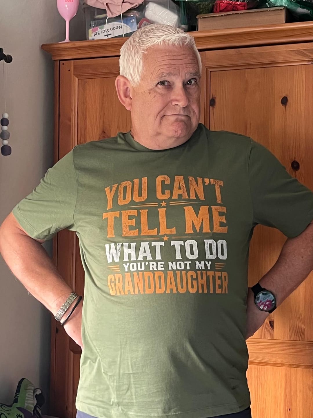 Customer photo review of You Can't Tell Me What To Do Granddaughter 59 T-Shirt