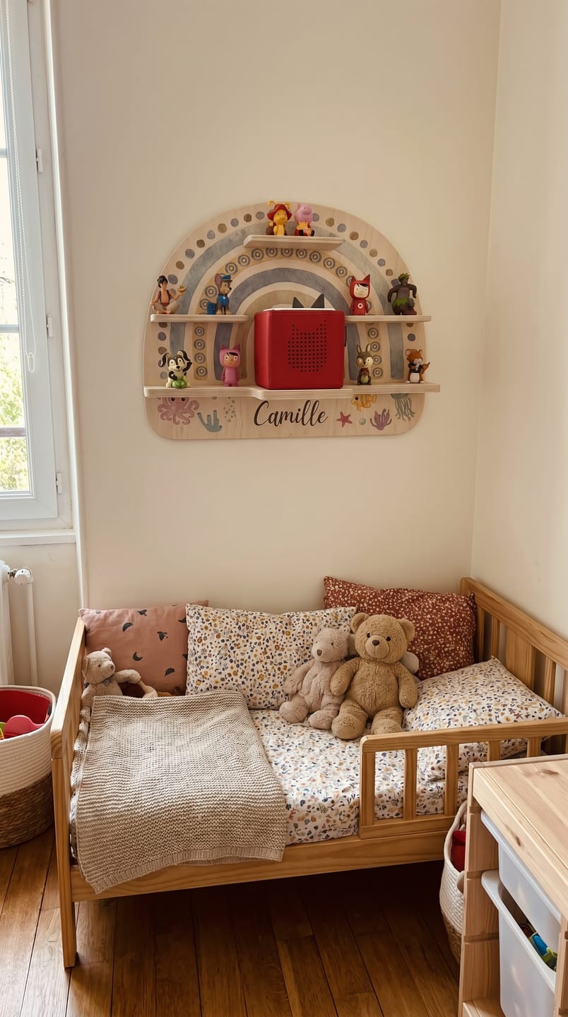 Customer photo review of Étagère pour Toniebox personnalisée – Arc-en-ciel 10