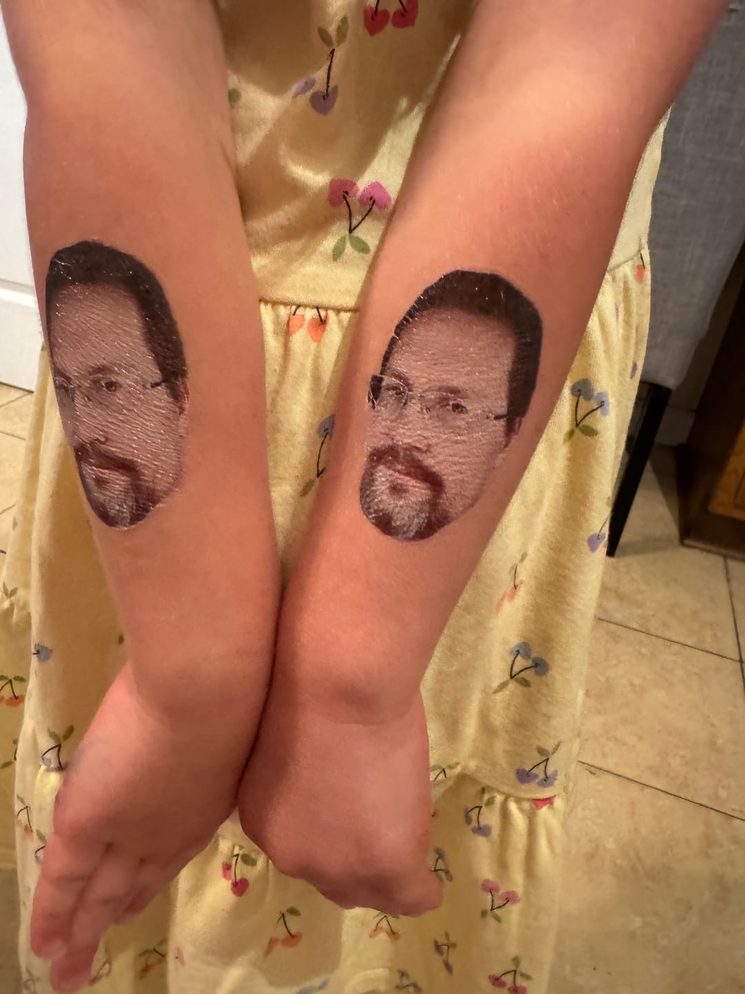 Customer photo review of Custom Photo Face Temporary Tattoo