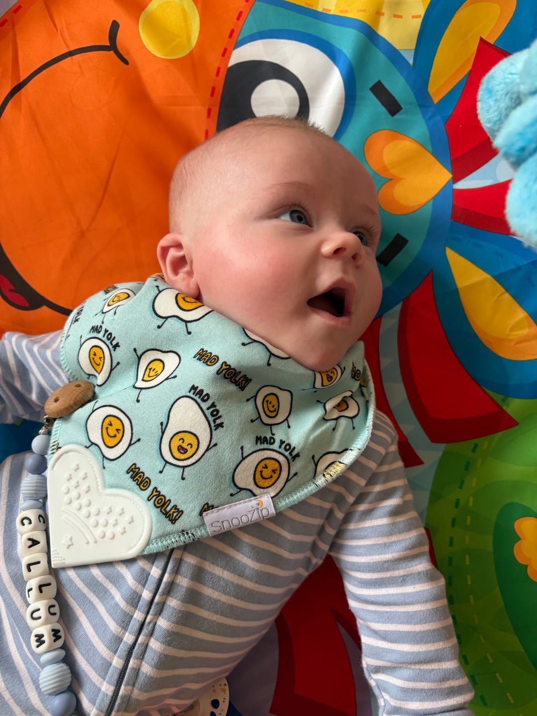 Customer photo review of Mad Yolk Teething Bib