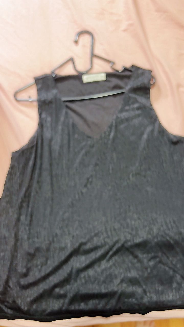 Customer photo review of Chiffon Sleeveless V-Neck Top