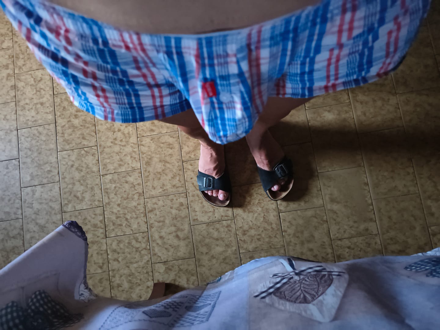Customer photo review of 3 Pack Men’s Plaid Cotton Trunks with Button Fly