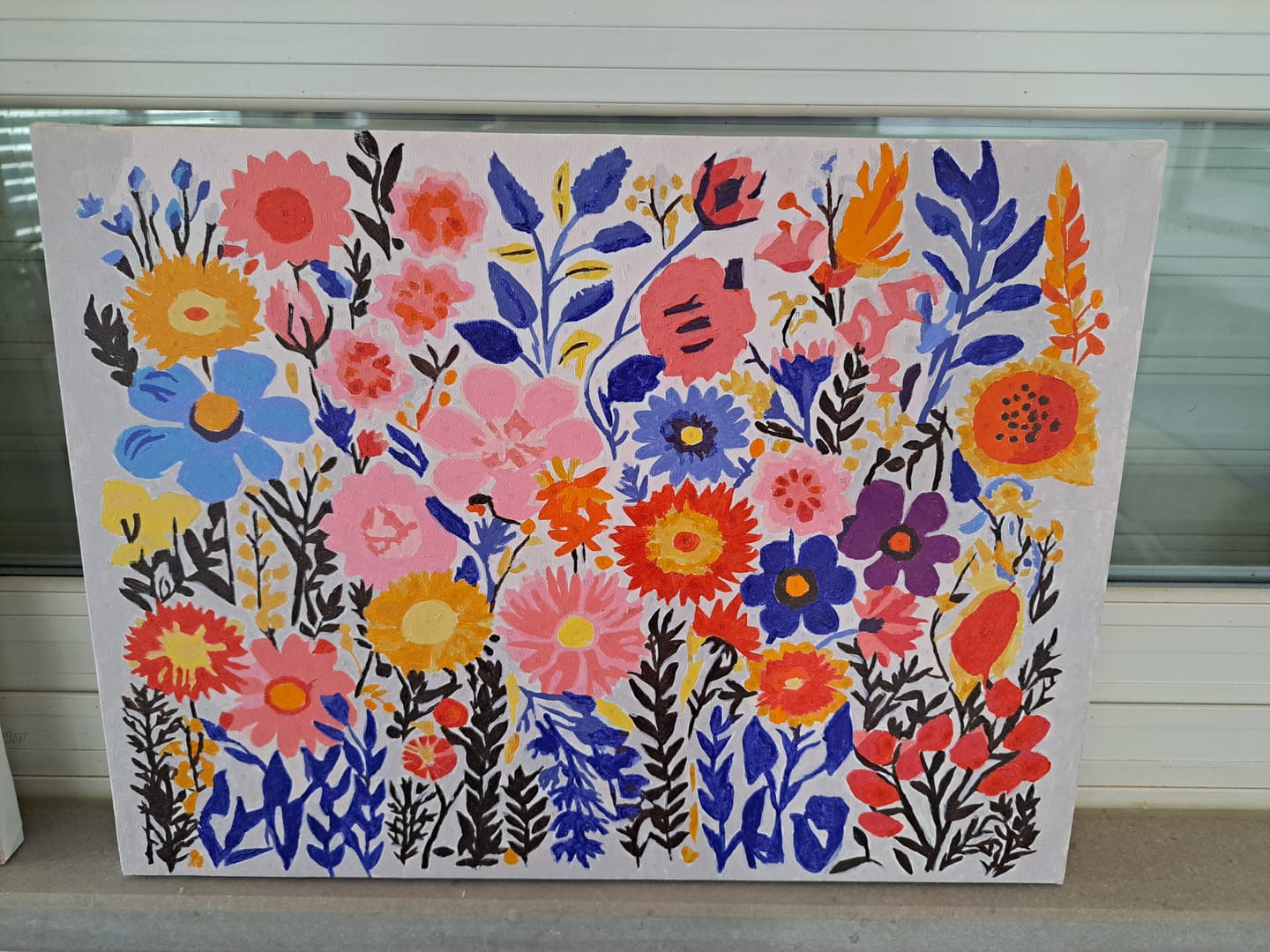 Customer photo review of צביעה לפי מספרים - ציור שדה פרחים מופשט