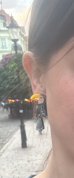 Customer photo review of Toucan Earrings