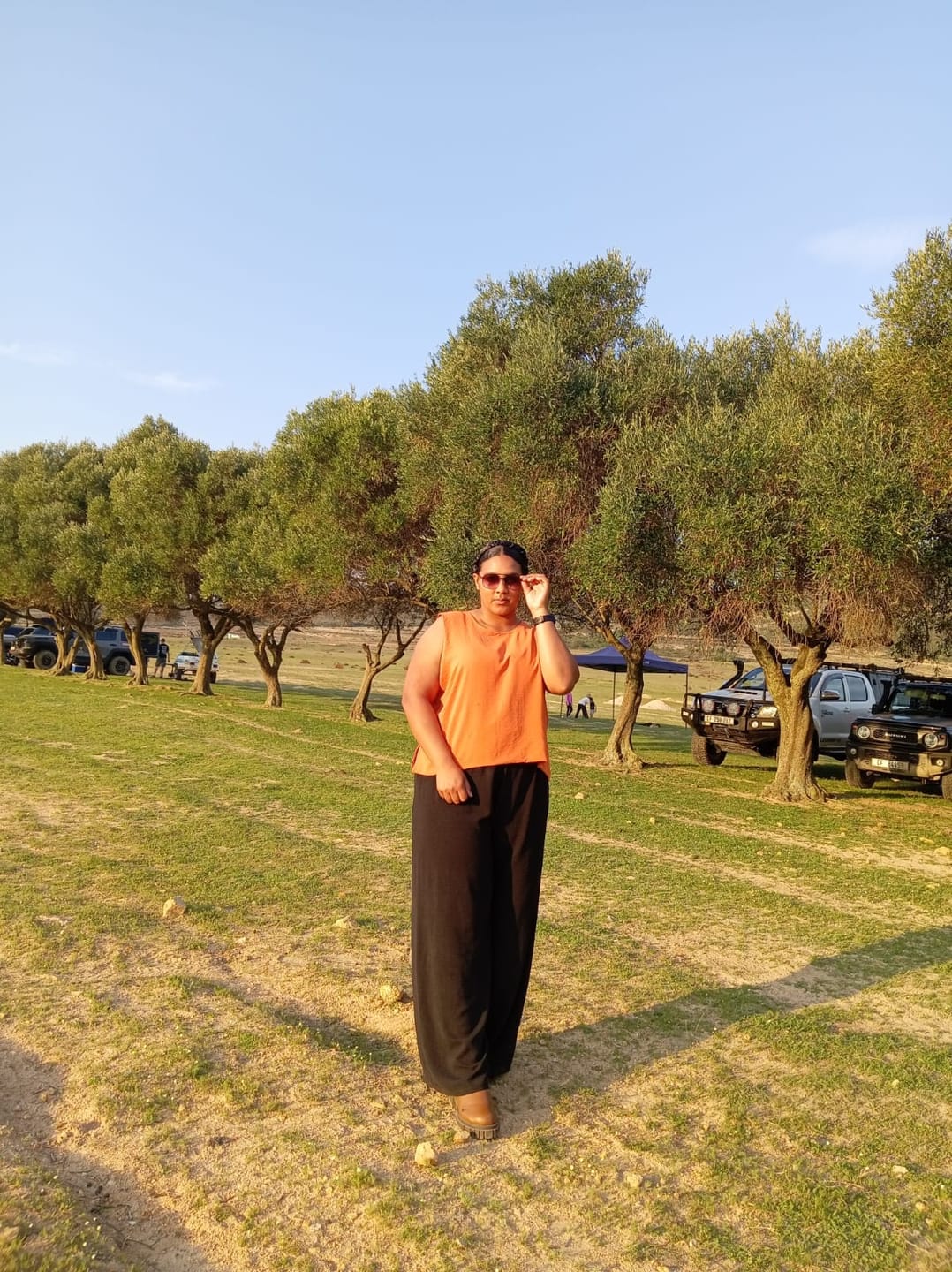 Customer photo review of 2XL | Rust Crinkle Sleeveless Top
