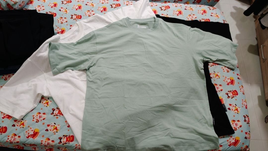Customer photo review of Unisex Oversized Stretch Cotton Crew Neck T-Shirt