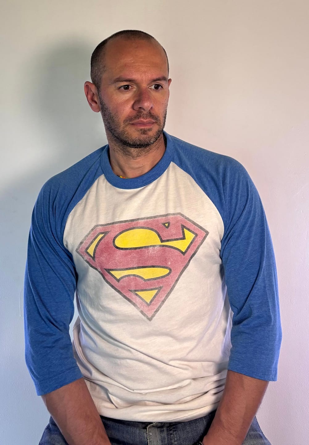 Customer photo review of 8072 - Superman 3/4 Raglan Shirts