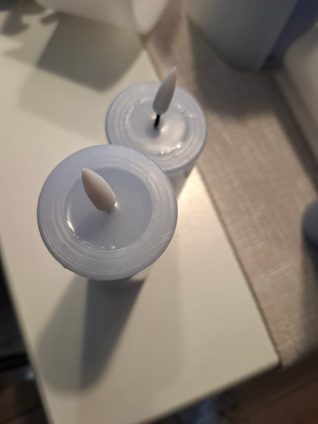 Customer photo review of LED Bloklys Ø 5 x 15 cm Støvet blå