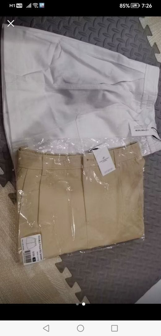 Customer photo review of Double Pleated Chino High-Waisted Shorts