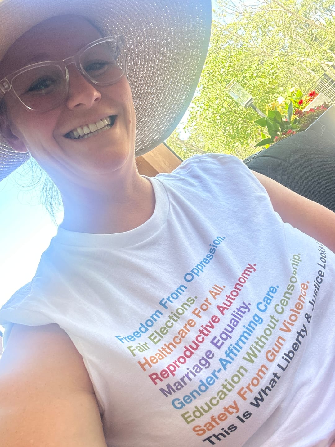 Customer photo review of This is What Liberty and Justice Looks Like T-Shirt