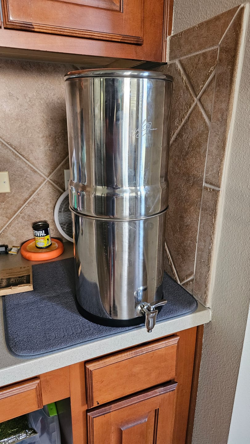 Customer photo review of Dual Carbon Platinum Gravity-Fed Water Filter System
