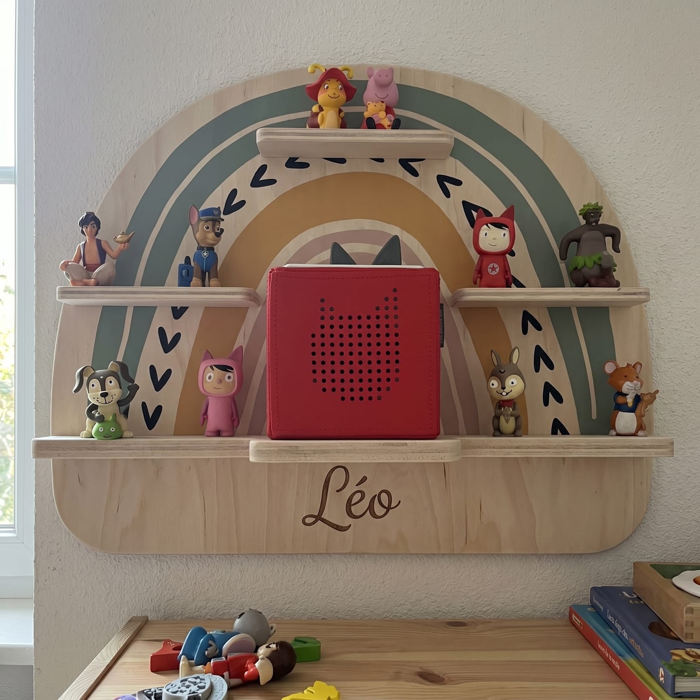 Customer photo review of Étagère pour Toniebox personnalisée – Arc-en-ciel 1