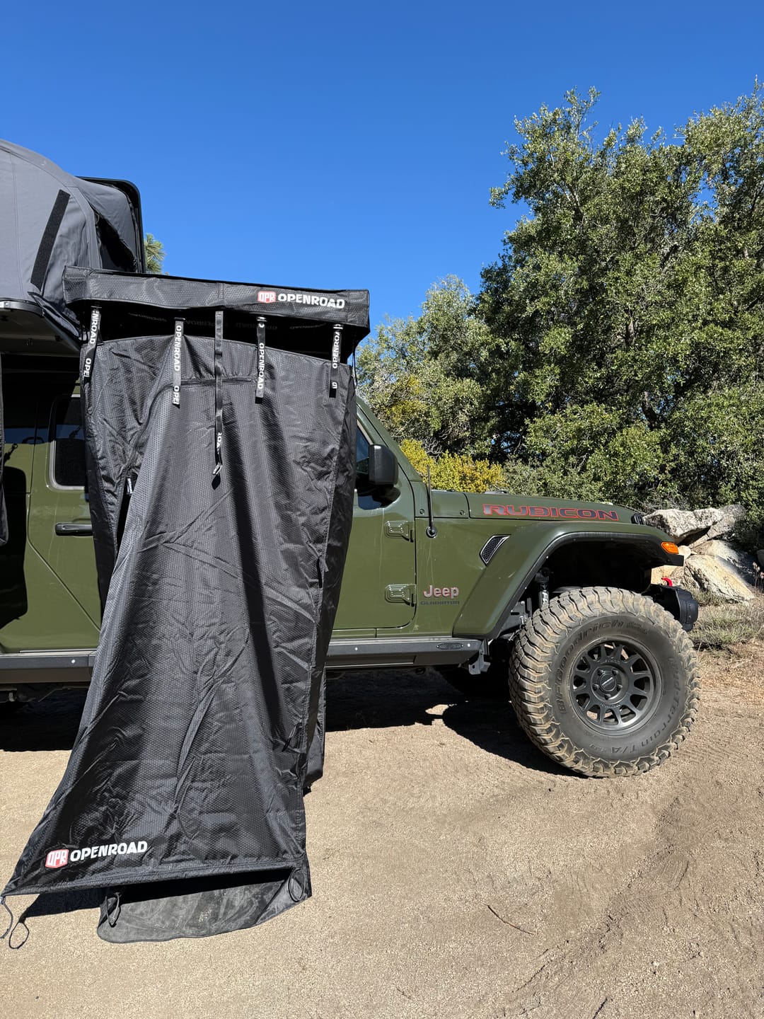 Customer photo review of OPENROAD Quick-Open Overland Shower/Privacy Awning V2