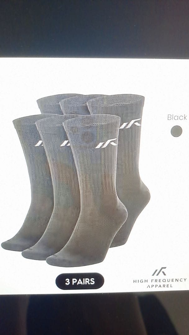 Customer photo review of [Pack of 3] Unisex Dri-Fit Crew Sports Socks With Cushioned Sole