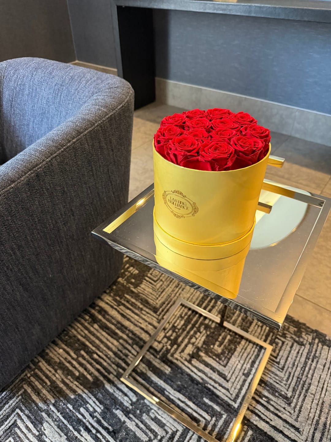 Customer photo review of True Icon 13 Roses In Gold Box