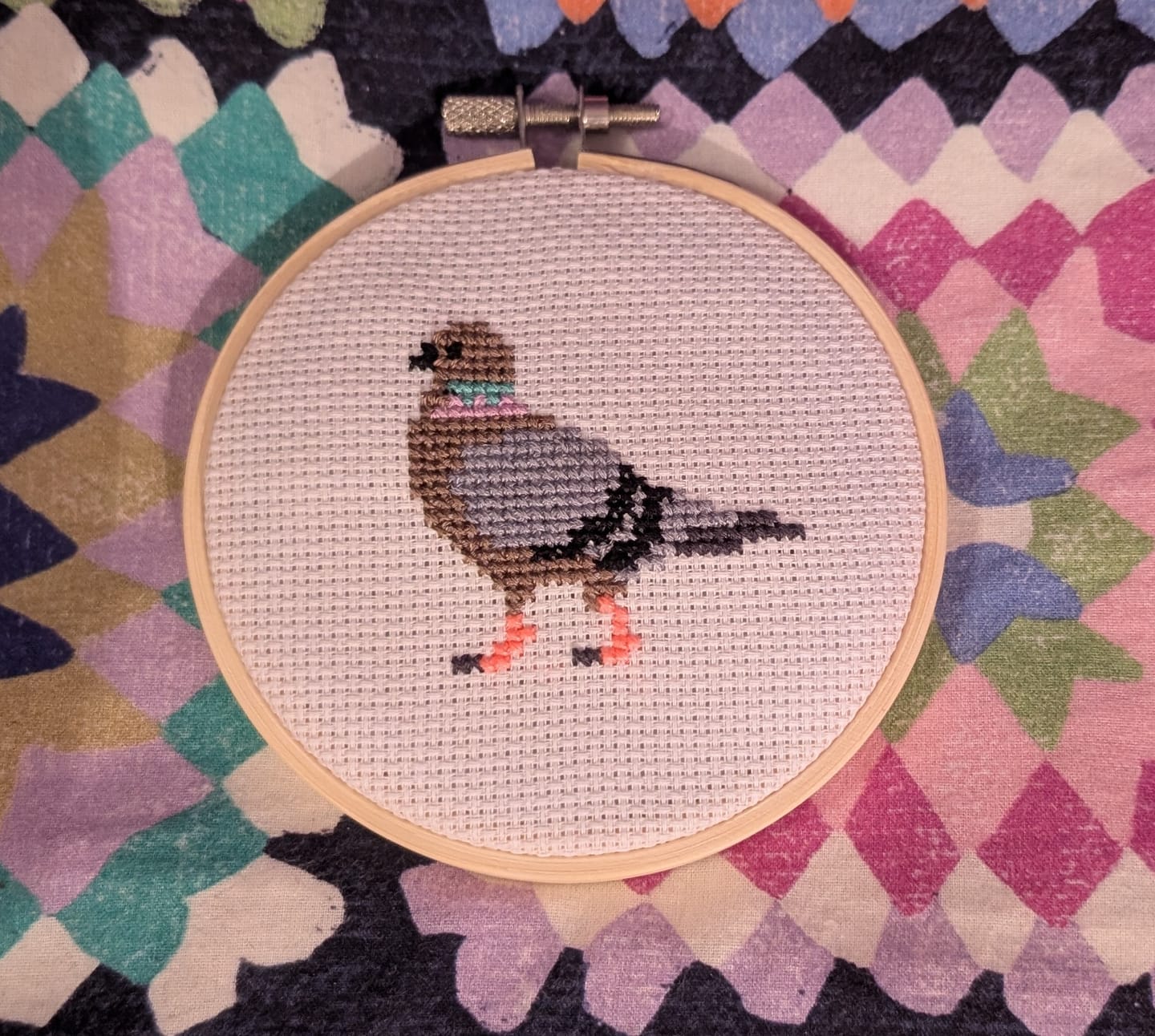 Customer photo review of Pigeon Cross Stitch Kit