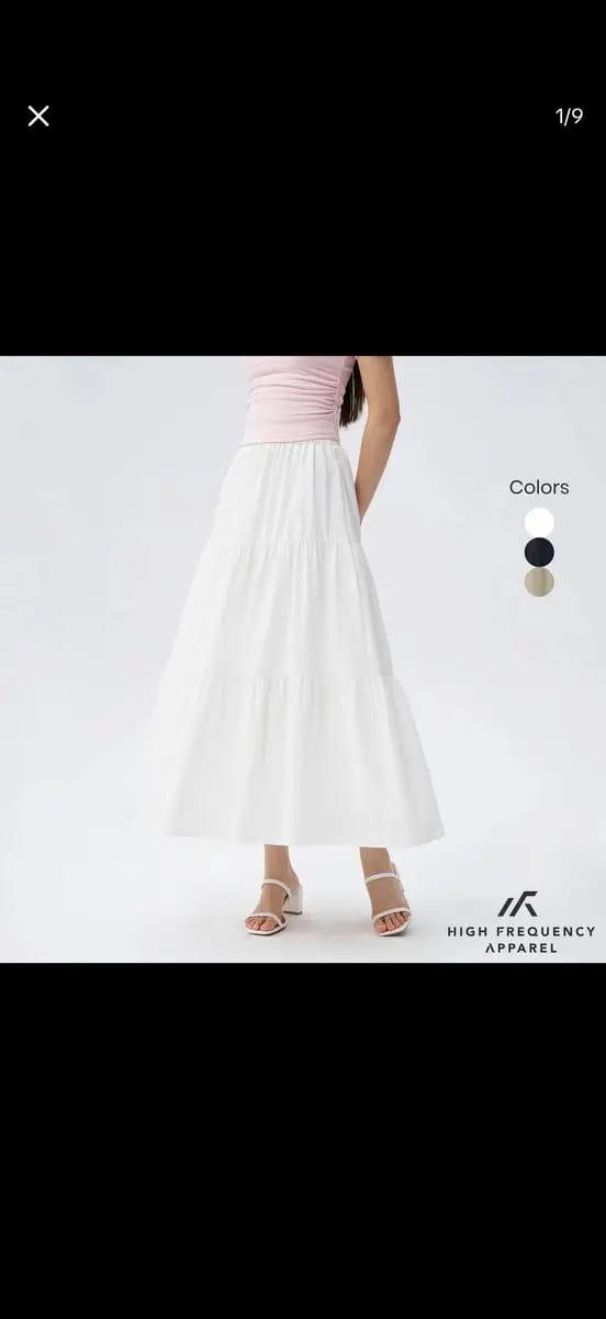 Customer photo review of 3-Tier Flowy Maxi Skirt