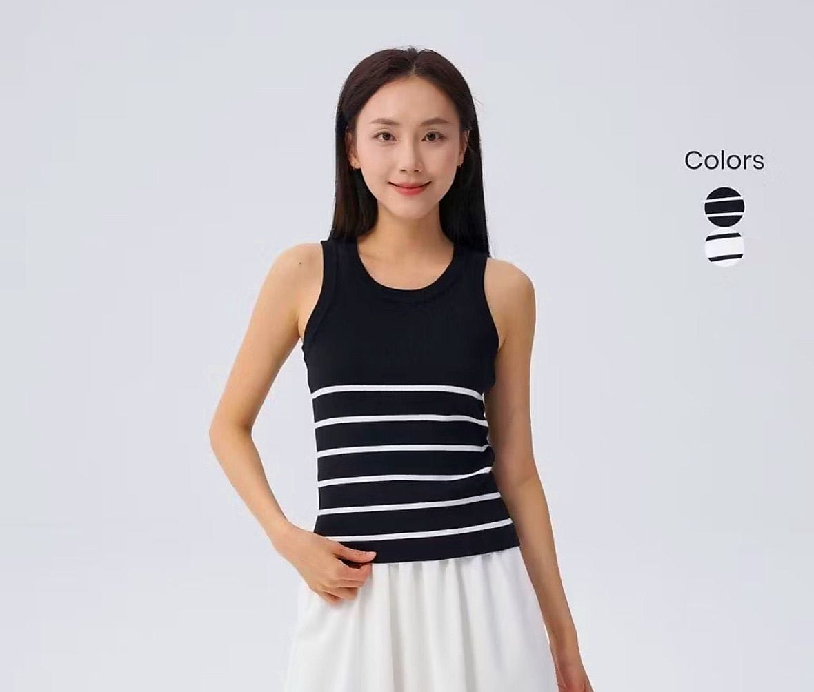 Customer photo review of Half Striped Knitted Tank Top