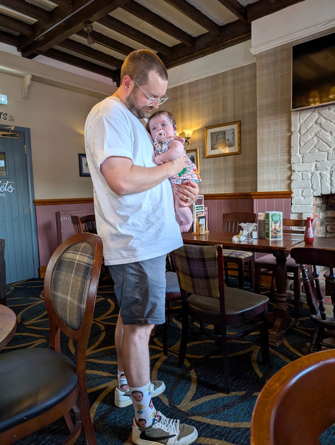 Customer photo review of FaceSock | Custom Best Dad Socks With Photo