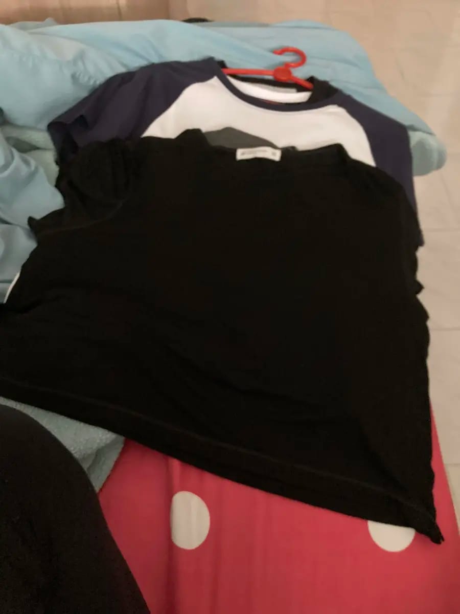 Customer photo review of Striped Curved Hem Baby Tee