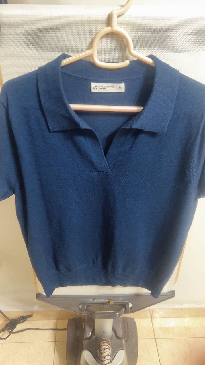 Customer photo review of Knitted Buttonless Polo
