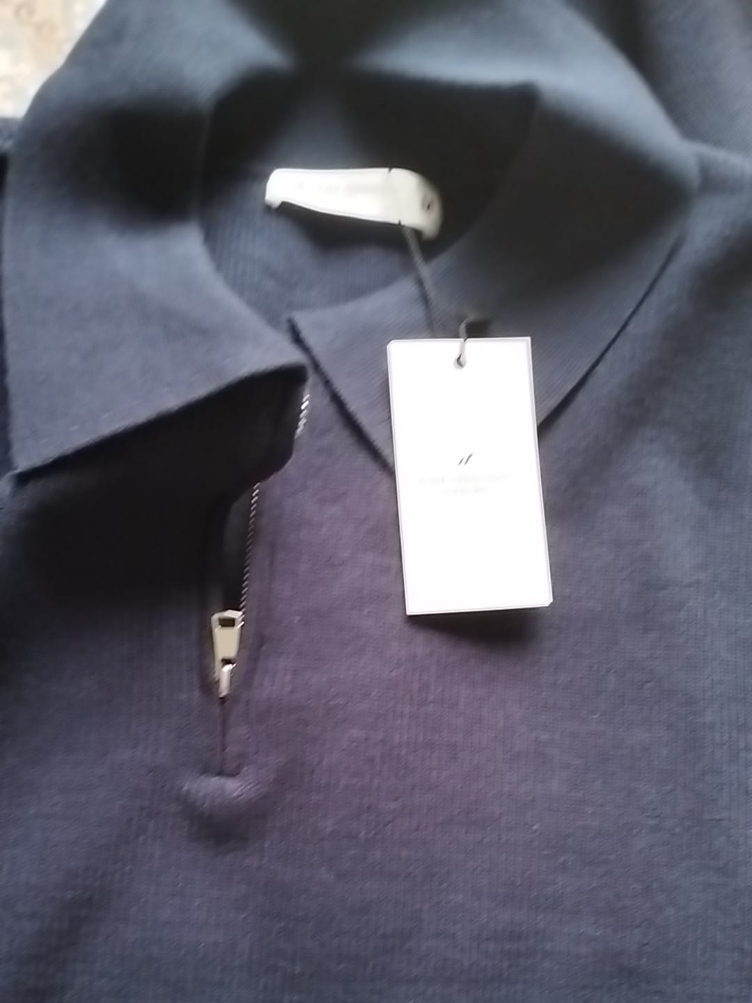 Customer photo review of Long Sleeve Knitted Zip Polo