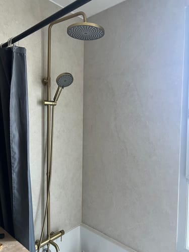 Customer photo review of Panneau SPC Beige Sable Japandi – Effet Pierre Mat 260×120 cm