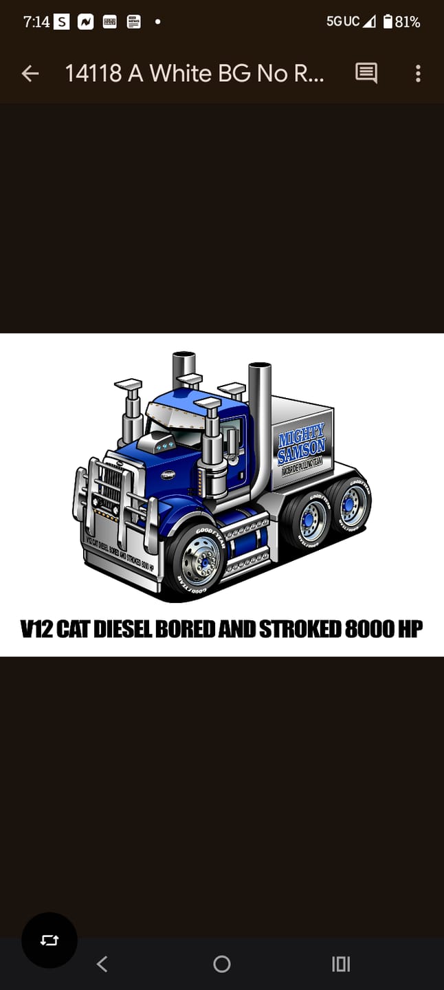 Customer photo review of Special Order - Custom Drawing Style Pulling Truck, 2 Angles