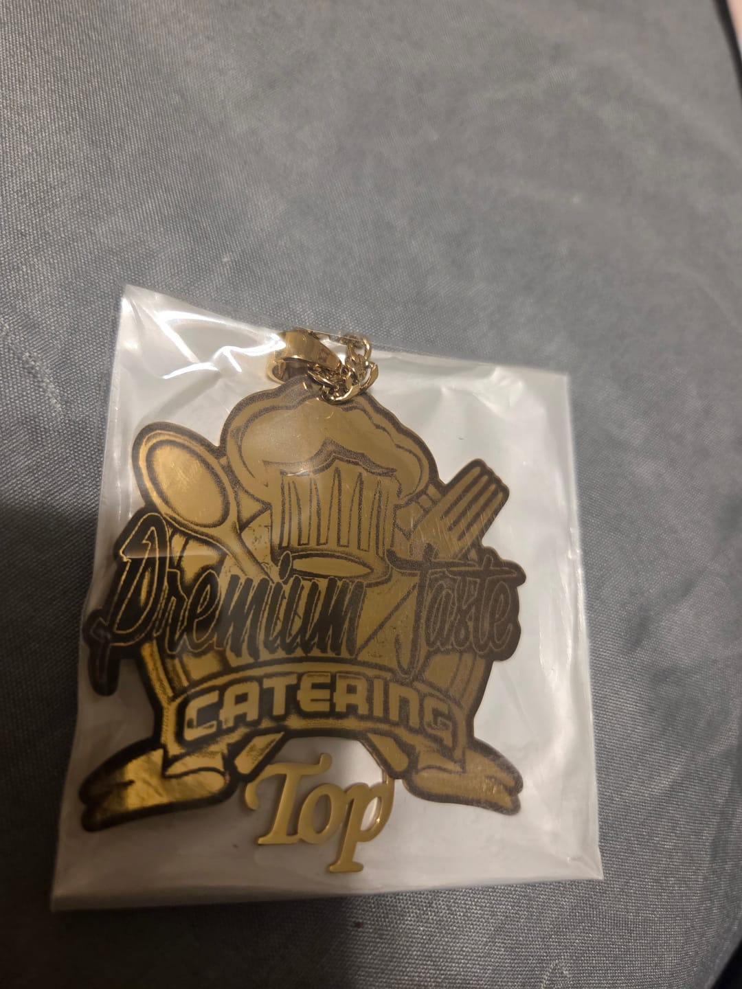 Customer photo review of Custom Photo Engraved Pendant Necklace