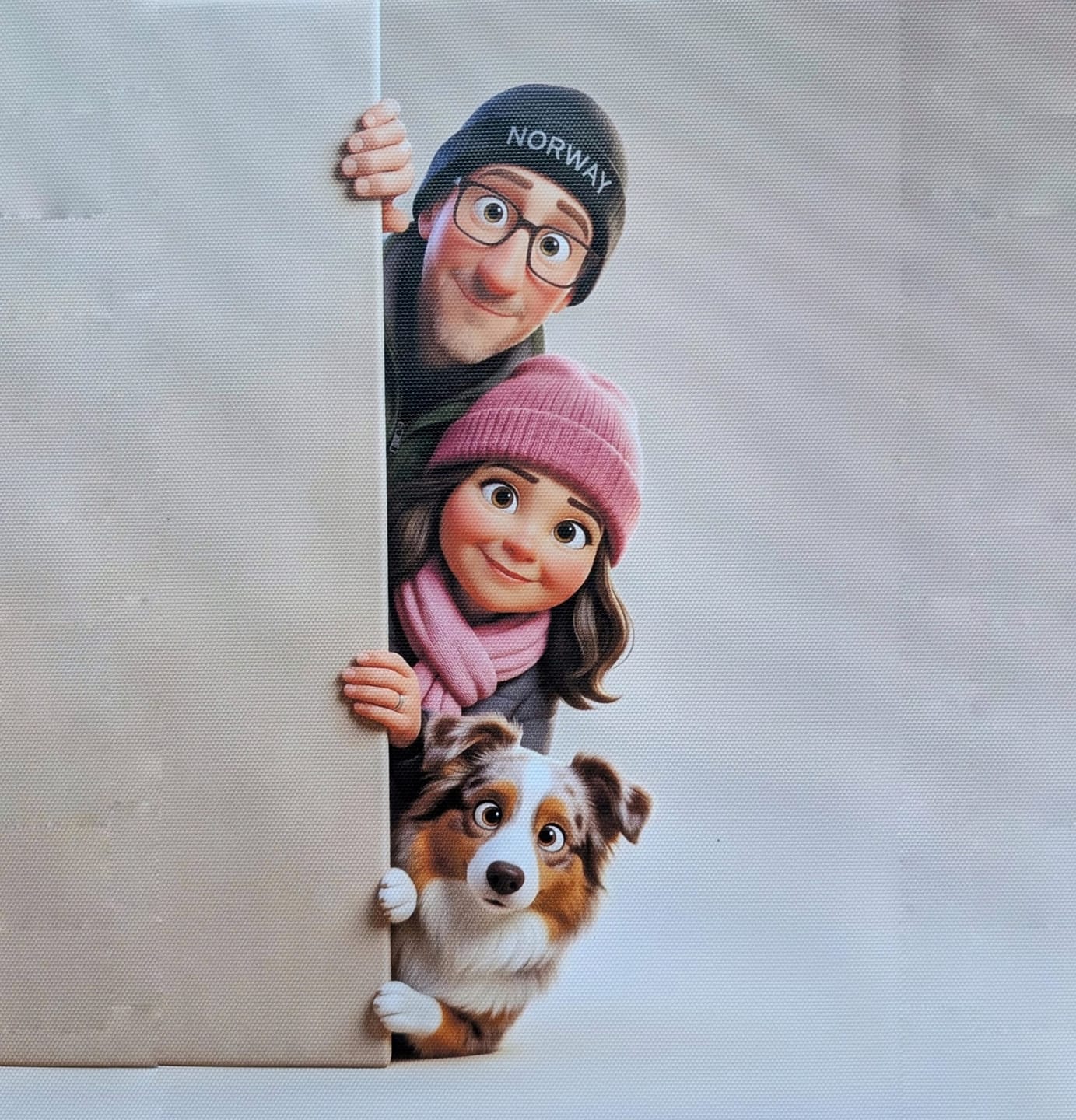 Customer photo review of Personalisierte Leinwand - Animiert hinter der Wand