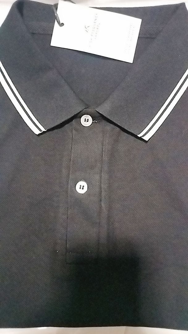 Customer photo review of Striped Collar Piqué Polo – Slim Fit